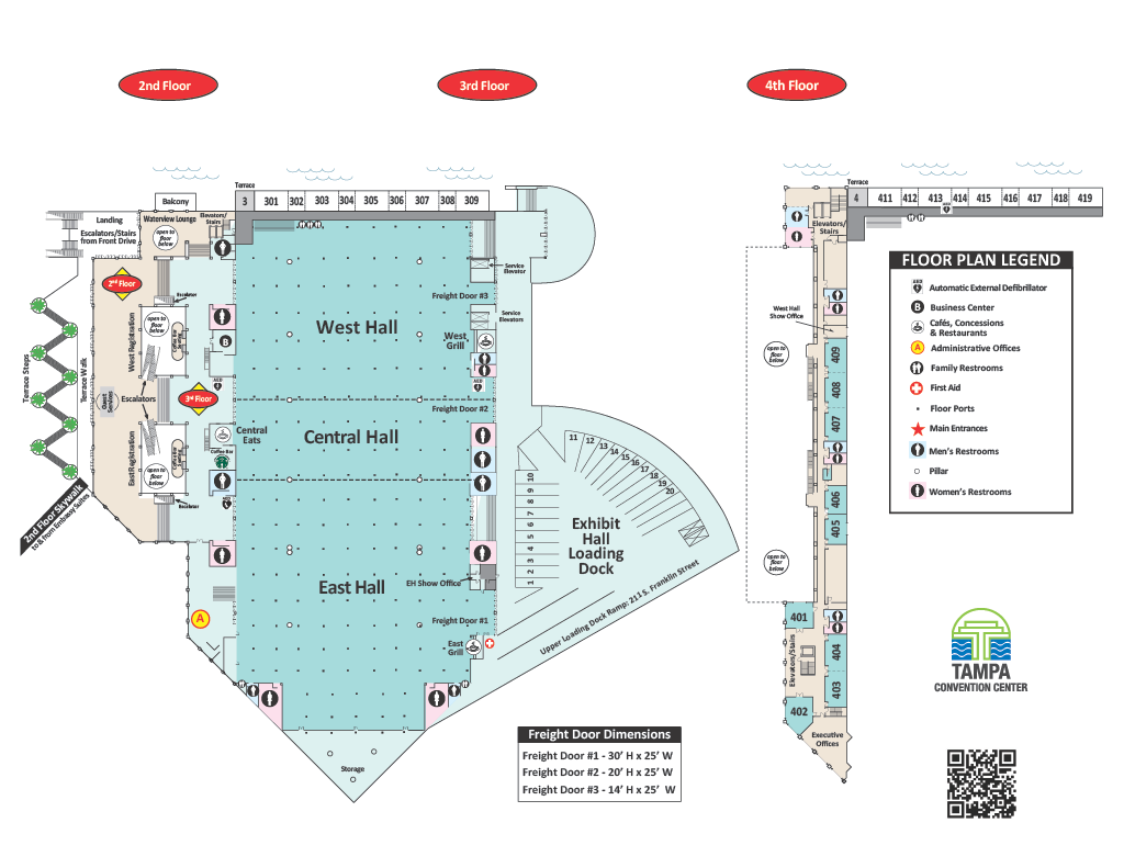 2nd, 3rd, and 4th floors of Tampa Convention Center