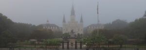 St. Louis Cathedral and Jackson Square Fog in the French quarter.